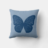 青い蝶によってはイラストレーションの装飾用クッションが飛びます クッション (裏面)