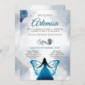 青い蝶のキンカーニャの招待状 招待状 (正面/裏面)