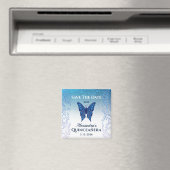 青い蝶のキンセアニエラ・セーブ・ザ・デート マグネット (インサイチュ (食洗機))