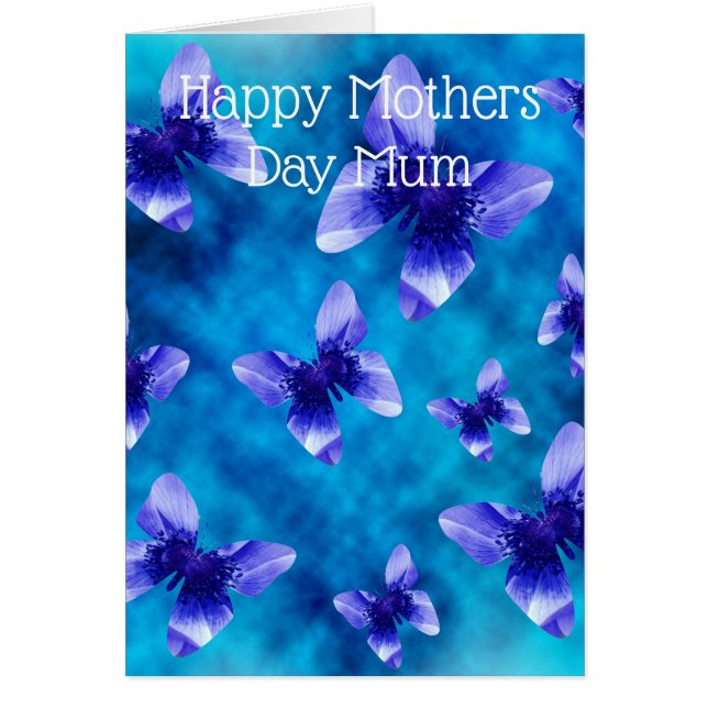 青い蝶のケシ作り、母の日 (正面)