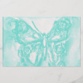 青い蝶のゴールド 便箋 (正面)