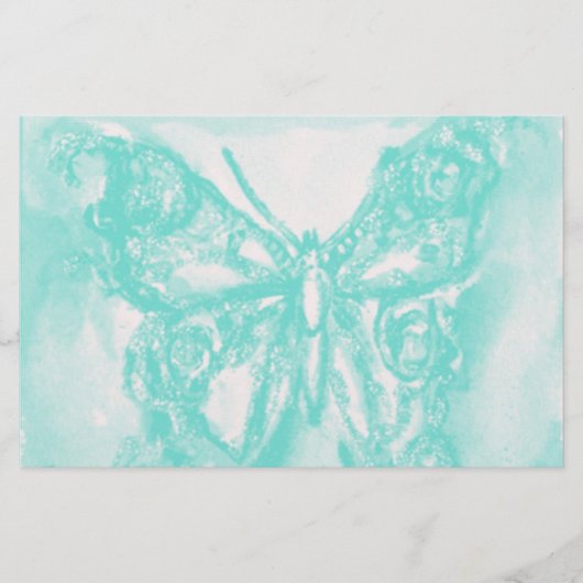 青い蝶のゴールド 便箋 (正面)