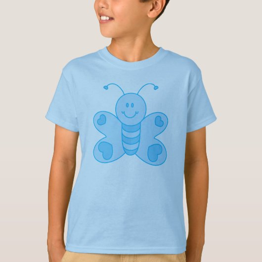 青い蝶のシャツ Tシャツ (正面)