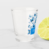 青い蝶のショットグラス ショットグラス (左)