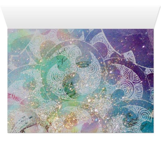 青い蝶のティール(緑がかった色)緑の金ゴールドきらめき (内部横(下))