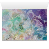 青い蝶のティール（緑がかった色）緑の金ゴールドきらめき (内部横(下))