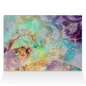 青い蝶のティール（緑がかった色）緑の金ゴールドきらめき (内部横(上))