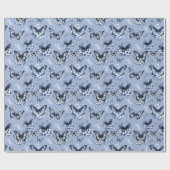 青い蝶のパターンの贈り物 ラッピングペーパー (フラット)