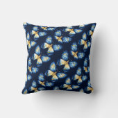 青い蝶のパターン クッション (裏面)