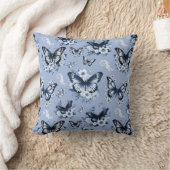 青い蝶のパターン クッション (ブランケット)