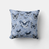 青い蝶のパターン クッション (正面)