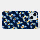 青い蝶のパターン Case-Mate iPhoneケース (裏面 (横))