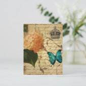 青い蝶のパリスの台本フランスの植物 ポストカード (スタンド正面)