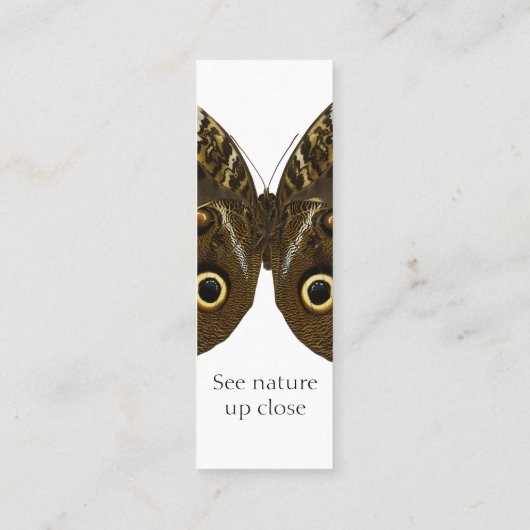 青い蝶のブックマーク スキニー名刺 (裏面)