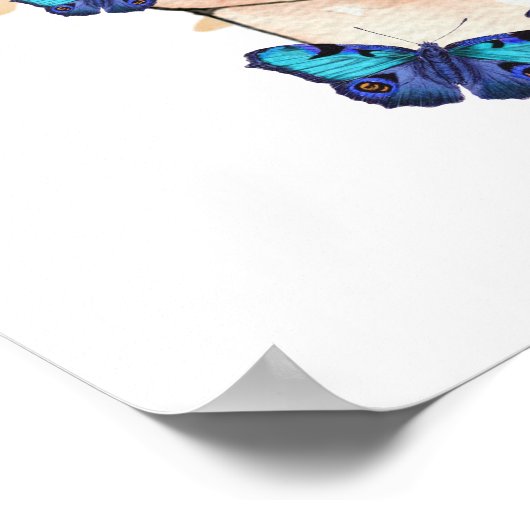 青い蝶のポットの中のウサギのピーター ポスター (角)