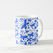 青い蝶のマグ コーヒーマグカップ (正面右)