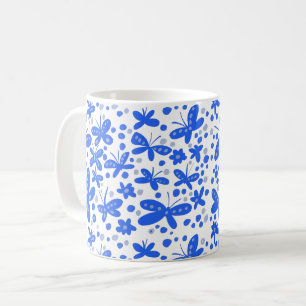 青い蝶のマグ コーヒーマグカップ
