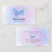 青い蝶のロゴ 名刺 (正面/裏面)