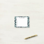 青い蝶の上に黒のポストitメモ ポストイット (デスク上)