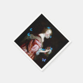 青い蝶の予期せぬ到着 スタンダードカクテルナプキン (角)