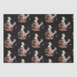 青い蝶の予期せぬ到着 薄葉紙