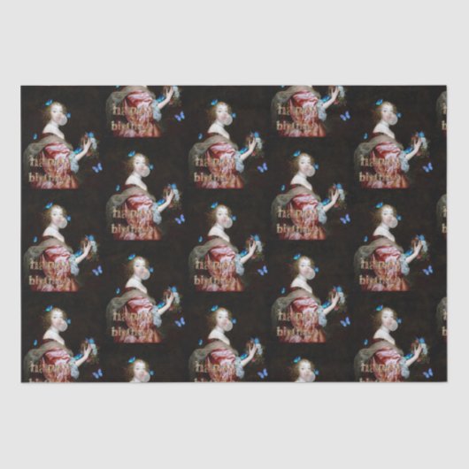 青い蝶の予期せぬ到着 薄葉紙 (正面)