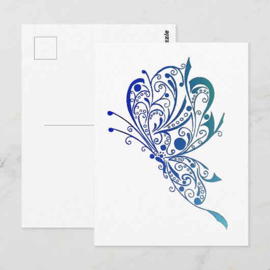 青い蝶の刺青 ポストカード (正面/裏面)