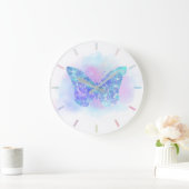 青い蝶の大きな時計 ラージ壁時計 (ホーム)