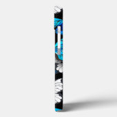 青い蝶の形をした濃いシームレスパターン Case-Mate iPhoneケース (裏面 / 左)