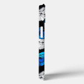 青い蝶の形をした濃いシームレスパターン Case-Mate iPhoneケース (裏面 / 右)