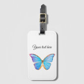 青い蝶の手荷物タグの個人用設定 ラゲッジタグ (正面縦)