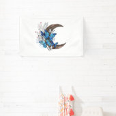 青い蝶の木製三日月 横断幕 (インサイチュ)