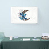 青い蝶の木製三日月 横断幕 (トレードショー)