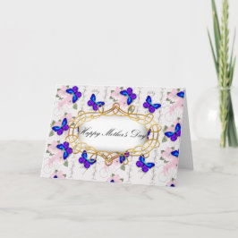 青い蝶の母の日 カード