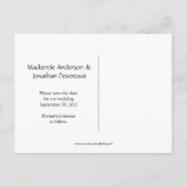 青い蝶の紫の渦巻き日付を保存 案内ポストカード (裏面)