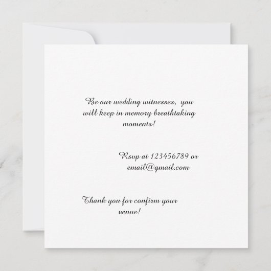 青い蝶の結婚式招待状 招待状 (裏面)