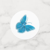 青い蝶の羽ばたきイラストレーションパターン コンフェッティ (スモール正面)