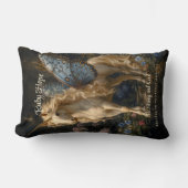 青い蝶の翼を持つ白いユニコーンのベビーコーナー ランバークッション (正面)