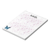 青い蝶の背景 ノートパッド (回転)