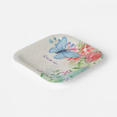 青い蝶の花の水色で食事 ペーパープレート (傾斜あり)