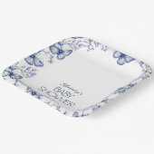 青い蝶の赤ちゃんシャワー ペーパープレート (傾斜あり)