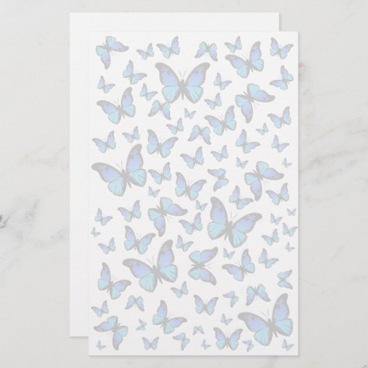 青い蝶の雲 便箋 (正面/裏面)