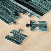 青い蝶を持つヴィンテージ木及び黒いいかり ジグソーパズル (側面)