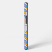 青い蝶シェブロン iPhoneケース (左側面)