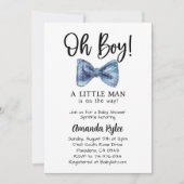 青い蝶ネクタイ、小さな男が途中にある 招待状 (正面)