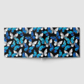 青い蝶モルフォとダークシームレスパターン ゲストブック (全面)