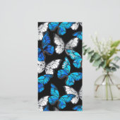 青い蝶モルフォとダークシームレスパターン セーブザデート (スタンド正面)