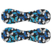 青い蝶モルフォとダークシームレスパターン ソフトボール (パネル)