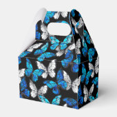 青い蝶モルフォとダークシームレスパターン フェイバーボックス (裏面サイド)