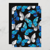 青い蝶モルフォとダークシームレスパターン プログラム (正面/裏面)